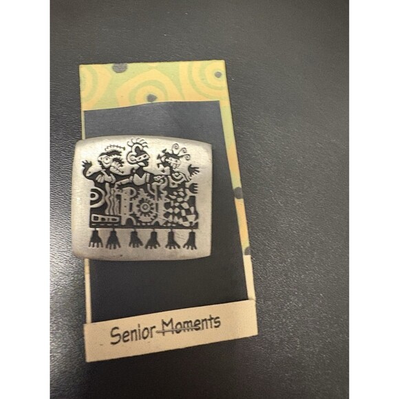 Vintage Pewter 2000 Silvertone Senior Moments Bad Hair DayAlice Seely Pin Brooch - Picture 2 of 6